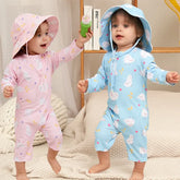 Baby Girls Swimsuit Long Sleeves One Piece Swimwear for Kids Toddler Cartoon UPF50+ Rash Guards Infant Bathing Suit Korea Sets